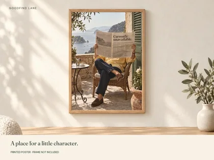 Currently Unavailable shown in a frame; frame not included