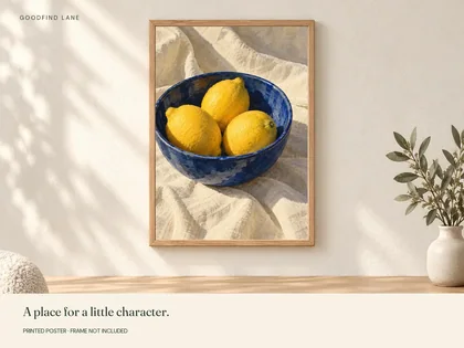 Lemon Study shown in a frame; frame not included