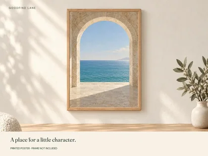 Through the Arch shown in a frame; frame not included