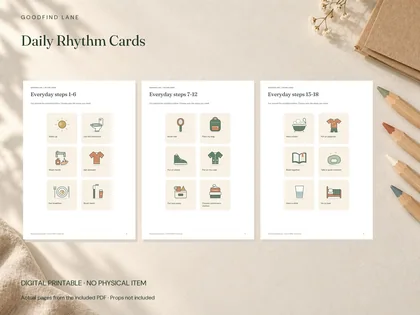 Daily Rhythm Cards — product preview · digital files only