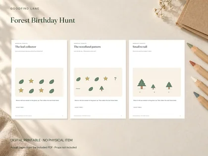 Forest Birthday Hunt — product preview · digital files only