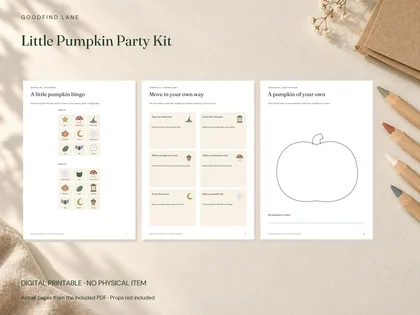 Little Pumpkin Party Kit — product preview · digital files only