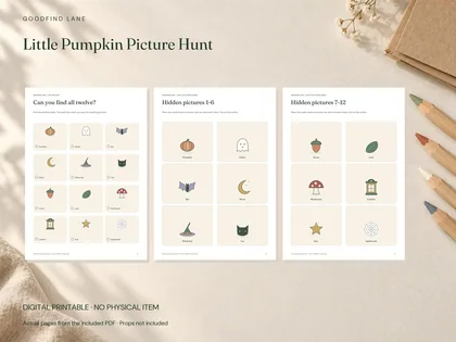 Little Pumpkin Picture Hunt — product preview · digital files only