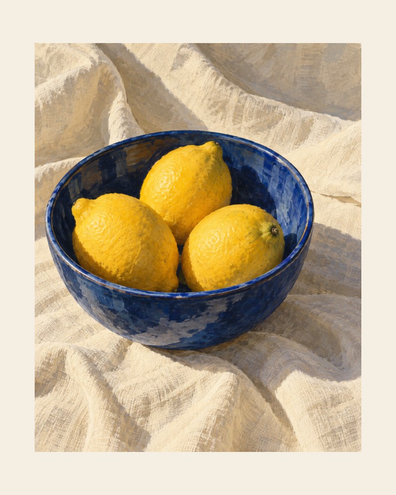 Original unframed print layout for digital art lemon study
