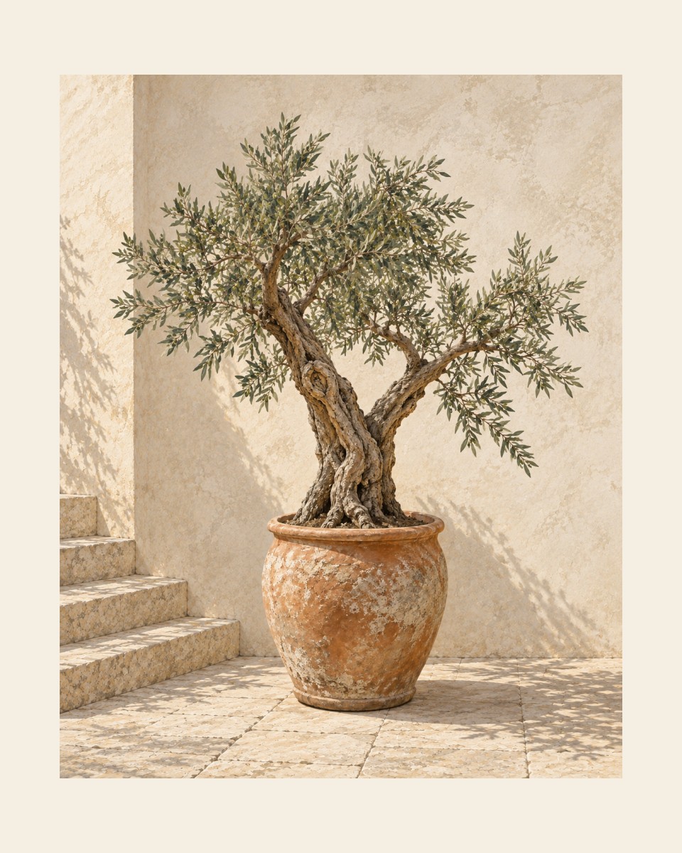 Original unframed print layout for digital art olive terrace