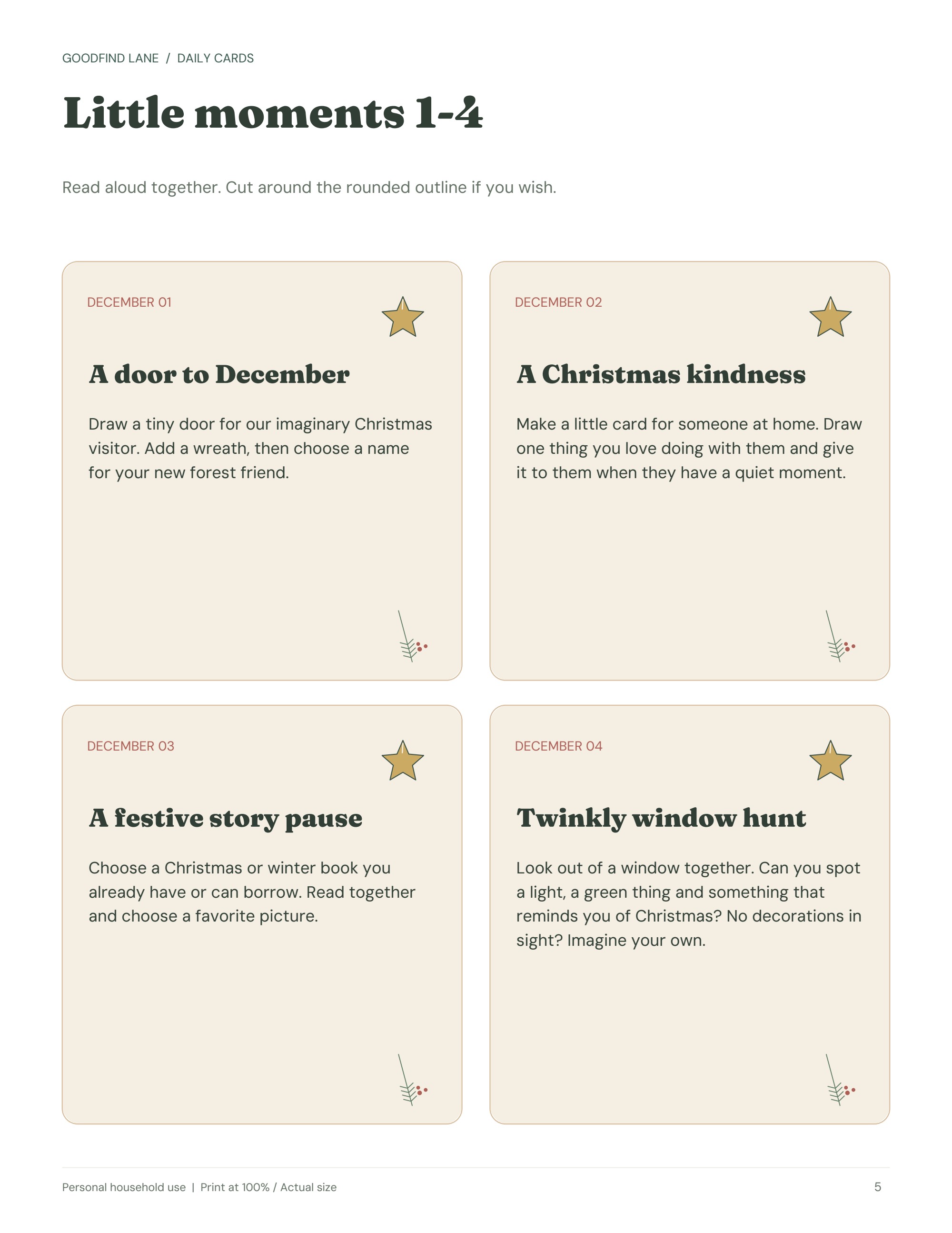 Little Woodland Advent — sample page 5
