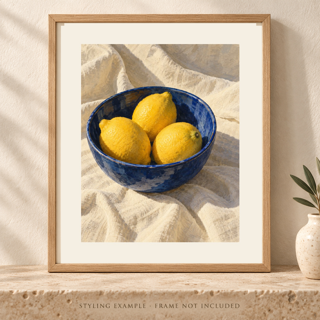 Lemon Study in a close framed styling mockup; frame not included