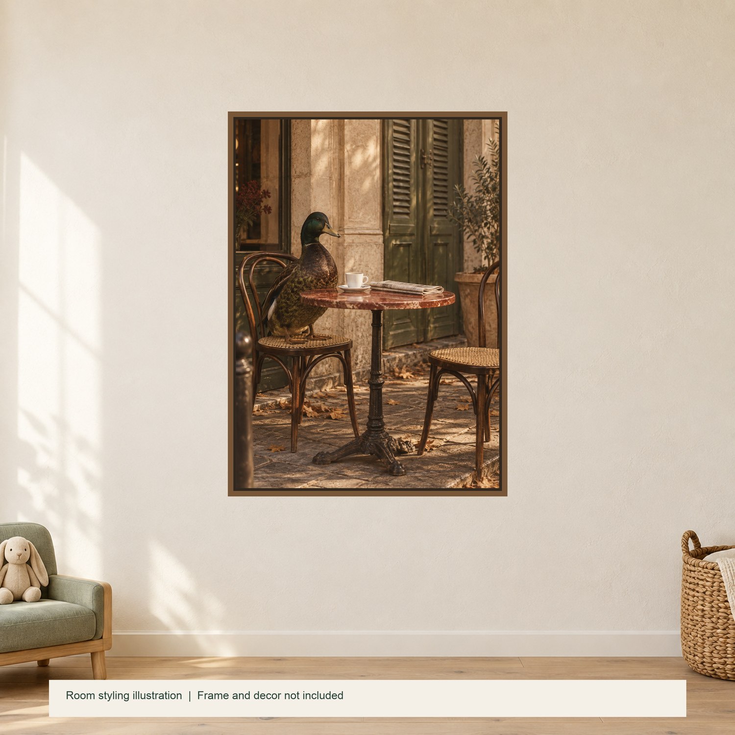 Cafe Duck — illustrative room styling; frame not included
