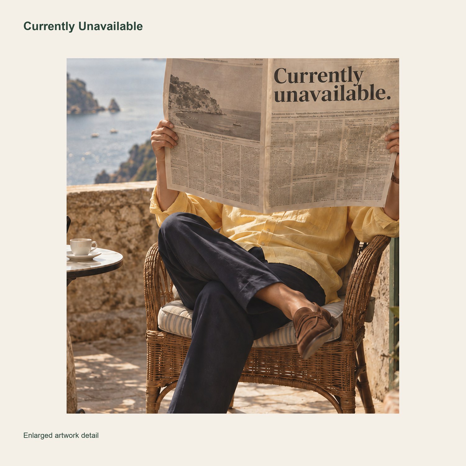 Currently Unavailable — artwork detail and printed signature