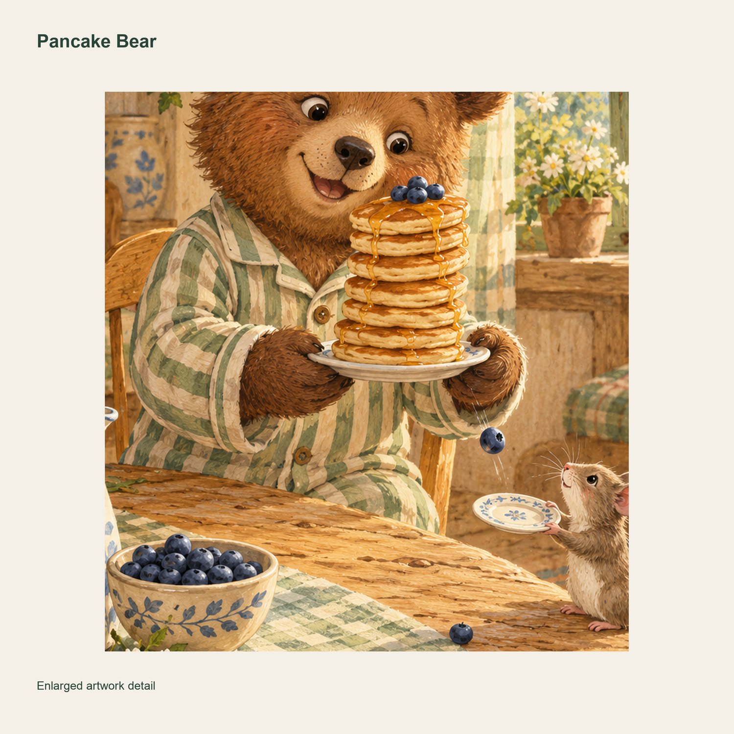 Pancake Bear — artwork detail and printed signature