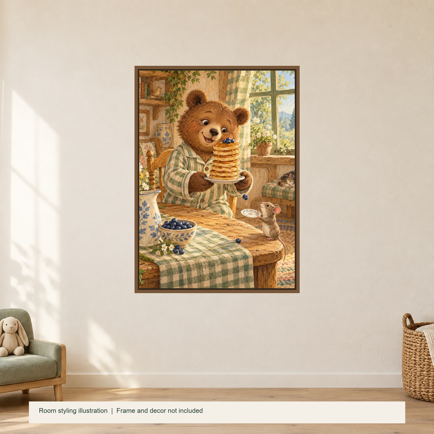 Pancake Bear — illustrative room styling; frame not included