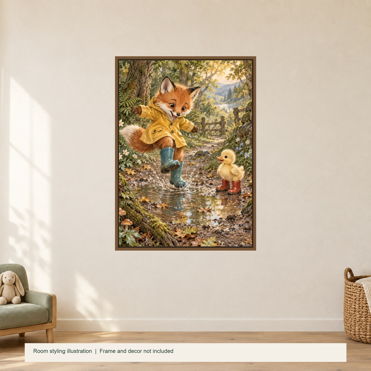 Puddle Fox — illustrative room styling; frame not included